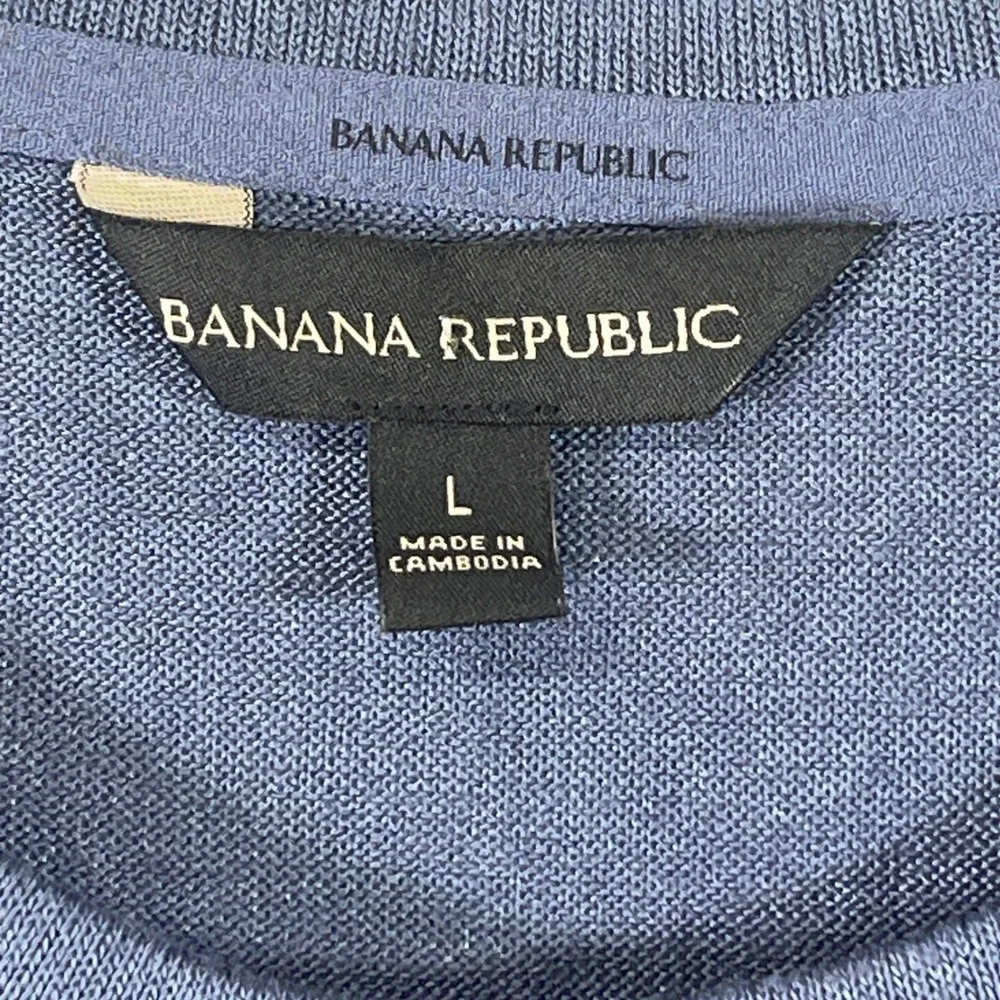 Banana Republic Men's Blue Long Sleeve Knit Top Casual‎ Shirt Large
